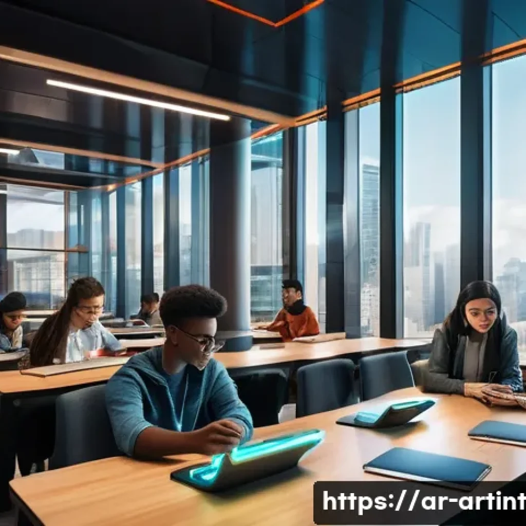 AI 모델 최적화를 위한 성능 측정 도구 - **Prompt:** A vibrant, futuristic library interior filled with diverse students of various ages (15-...