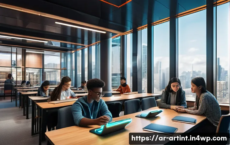 AI 모델 최적화를 위한 성능 측정 도구 - **Prompt:** A vibrant, futuristic library interior filled with diverse students of various ages (15-...