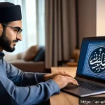 Home 18 온디바이스 AI의 성능 평가 기준 - A detailed, realistic scene of a modern Arabic-speaking software developer testing AI performance on...
